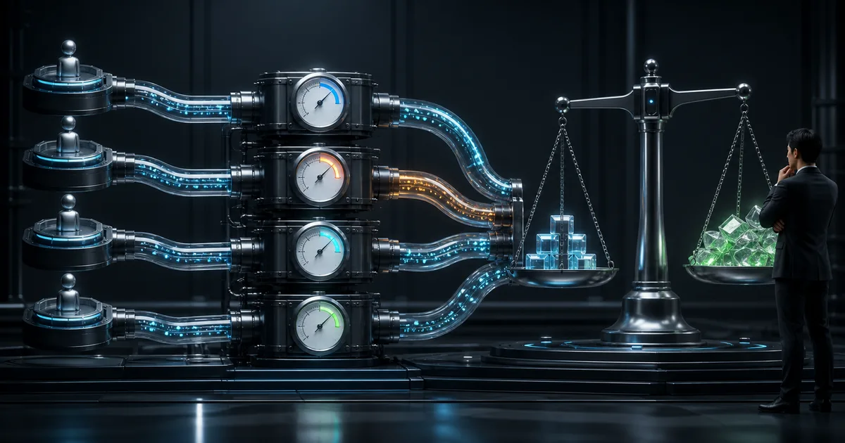 深色財務控制台以無文字計量器追蹤多個 AI Agent 的 Token、工具與成功結果成本