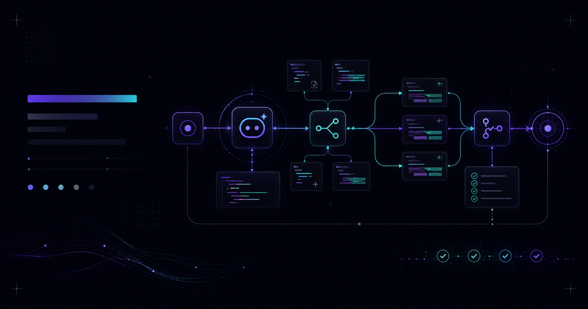 Mason AI Lab tech article hero for AI Coding Agent 工作流實戰：從 Issue 到 PR 的 ６ 步驟