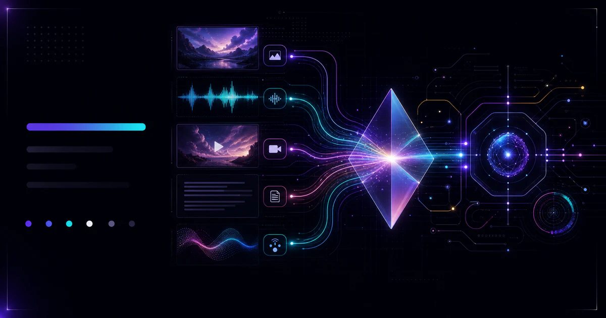 Mason AI Lab tech article hero for 多模態 AI：同時看懂文字、圖片、影片和聲音
