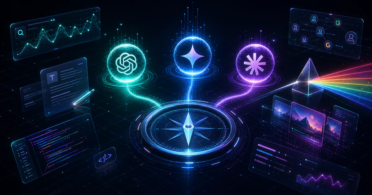 AI 工具比較決策指南：ChatGPT、Gemini、Grok、Claude 與搜尋、寫作、圖片、程式任務分工