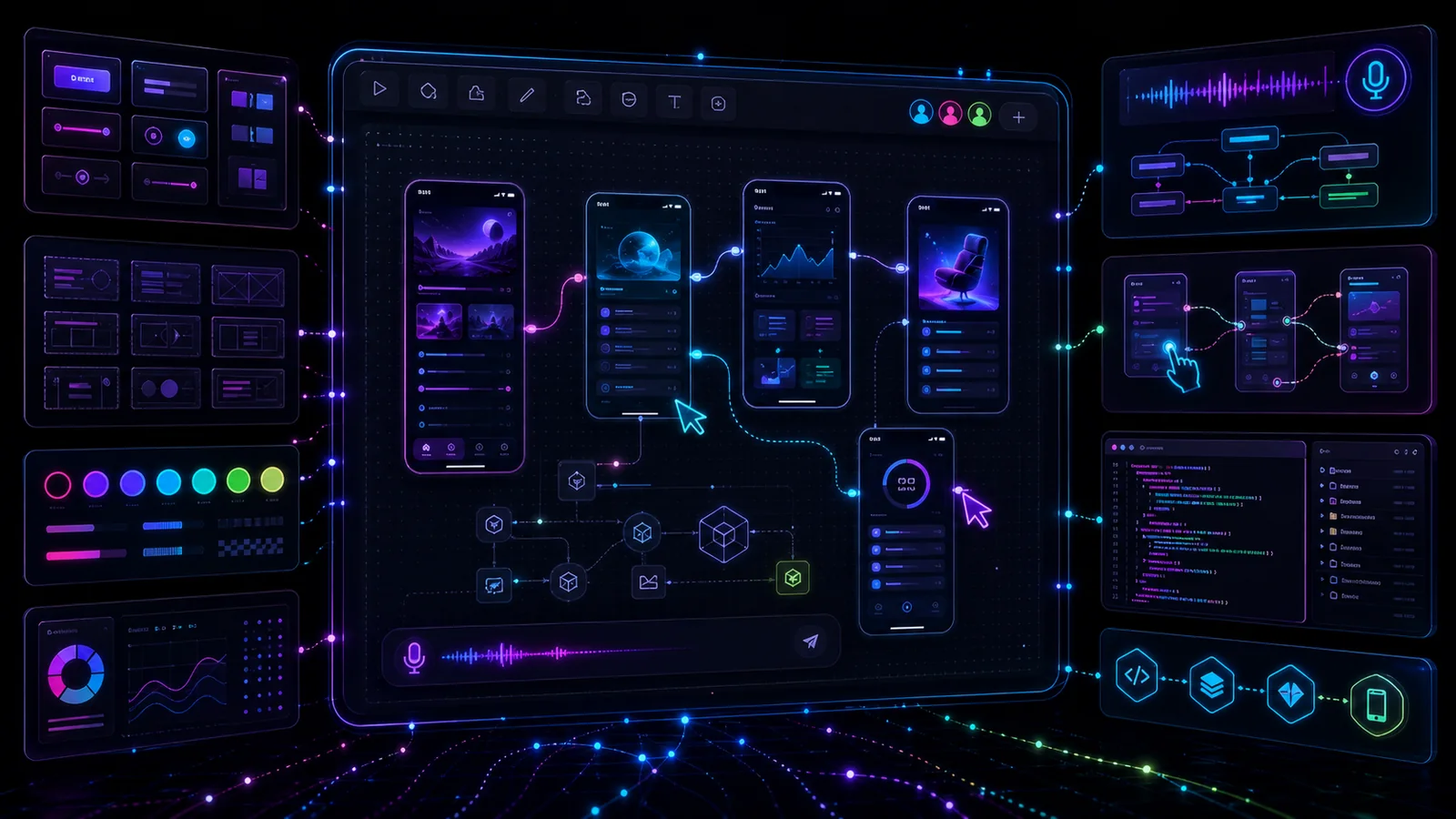 Google Stitch AI UI 設計 canvas 示意